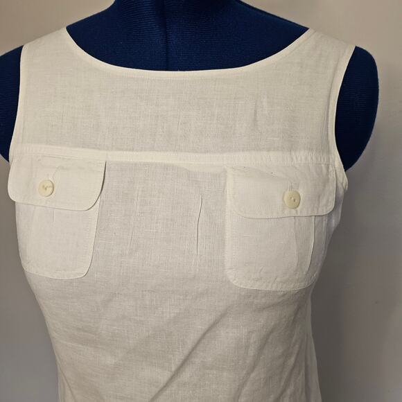 Petite Sophiaticate White Linen Midi Dress Size 8 - Picture 2 of 6